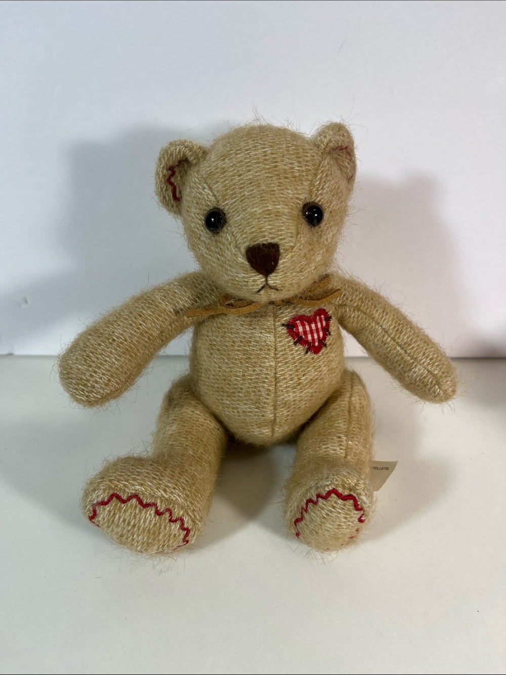 Beige Plush Teddy Bear with Heart Accent - Kids Toys